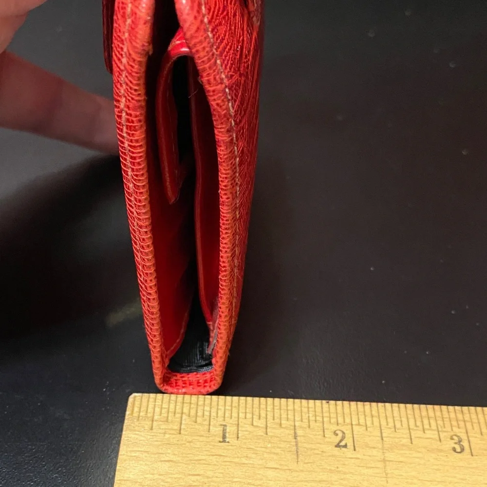 Vintage Baronet Red Crocodile-Embossed leather Women's wallet